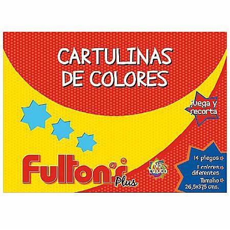 ESTUCHE CON PAPEL CARTULINA 11 COLORES 14 PLIEGOS