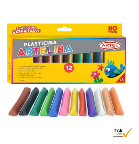 PLASTICINA ARTELINA 12 COLORES ARTEL