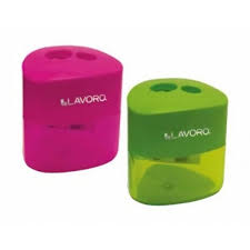 SACAPUNTA PLASTICO TRIANGULAR 2 ORIFICIO C/DEPOSITO(UNIDAD)