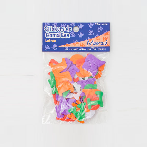 FIGURA DE GOMA EVA STICKER LETRAS 52 UND APOX