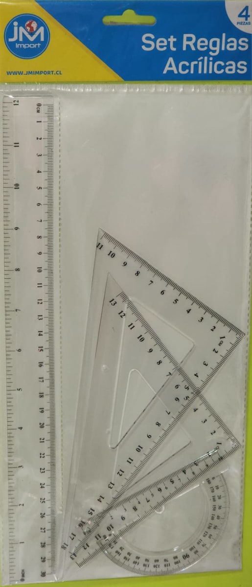 SET DE REGLAS 30CM ACRILICAS 4PCS