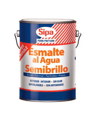 ESMALTE AL AGUA SEMIBRILLO BLANCO 1GL SIPA