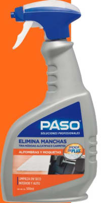 LIMPIADOR ELIMINA MANCHAS ALFOMBRAS Y MOQUETAS PASO