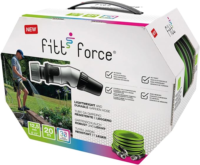 MANGUERA 20mts FITT FORCE GOOD 1/2+SPRAY GUN1