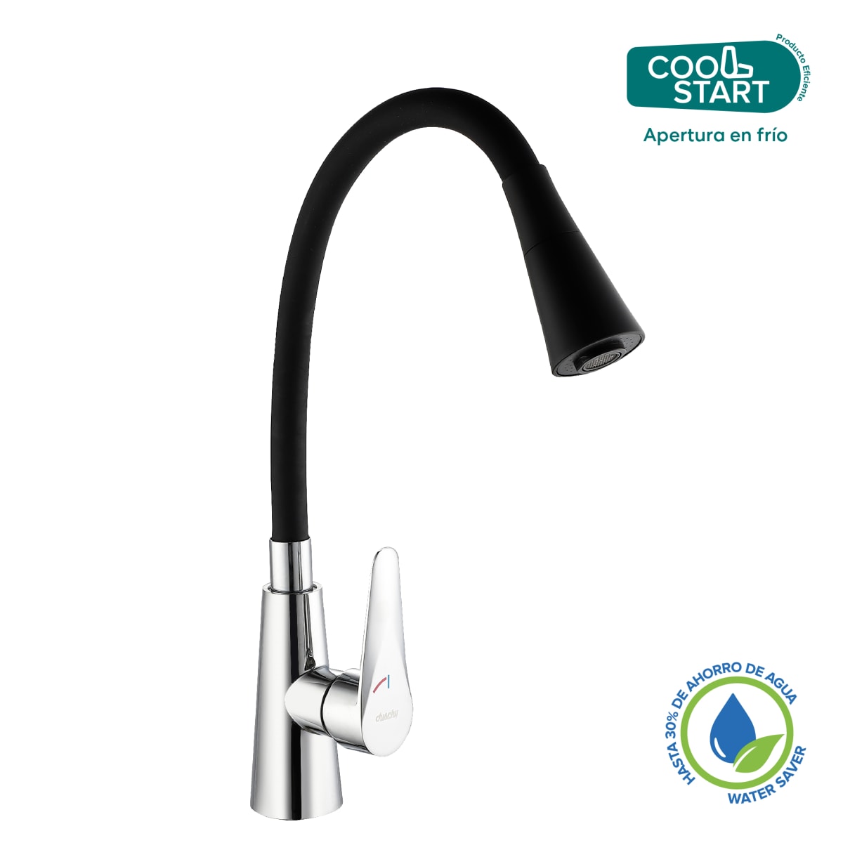 MONOMANDO LAVAPLATOS FLEXIBLE NEGRO DUSCHY1