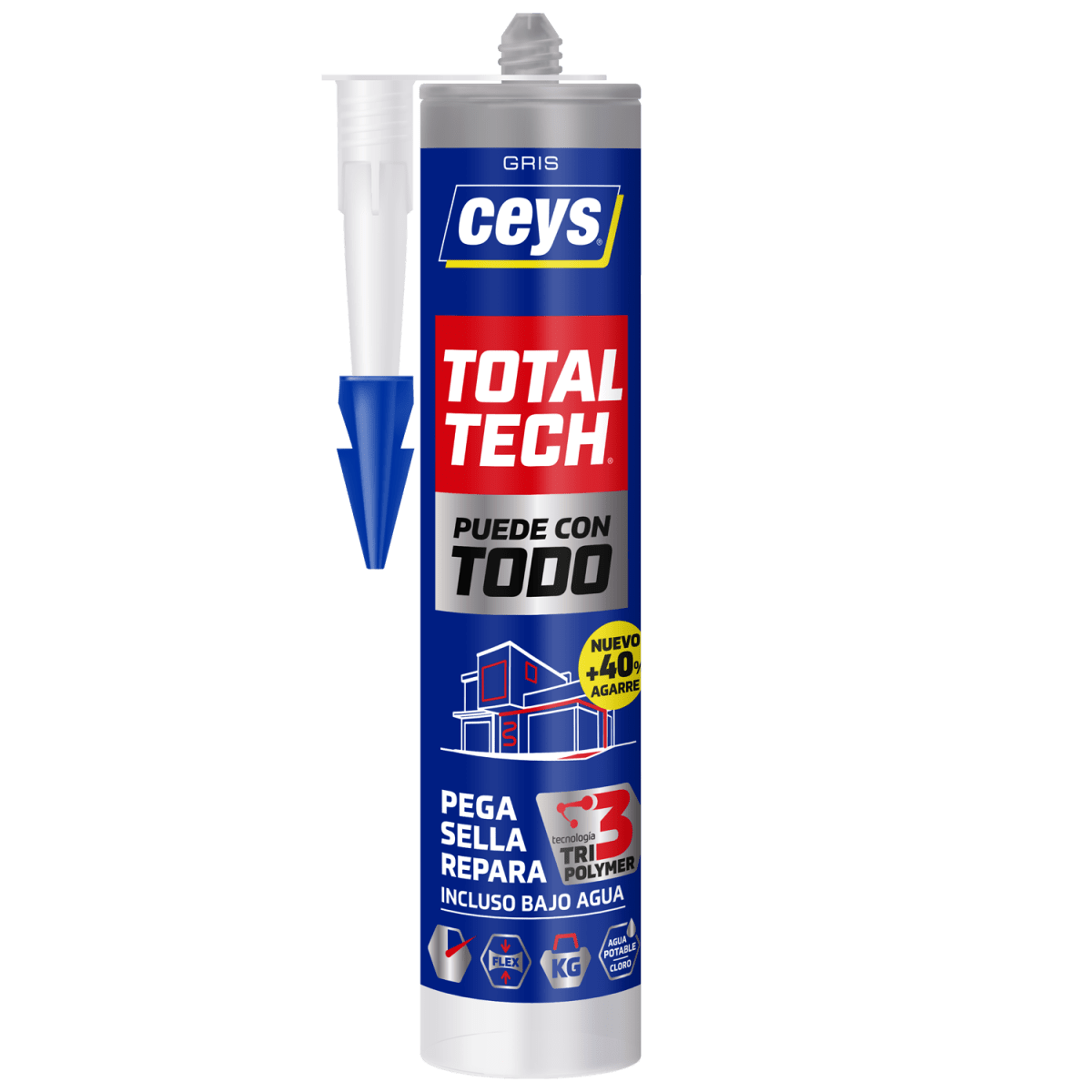 SILICONA Y SELLADOR TOTAL TECH CEYS GRIS1