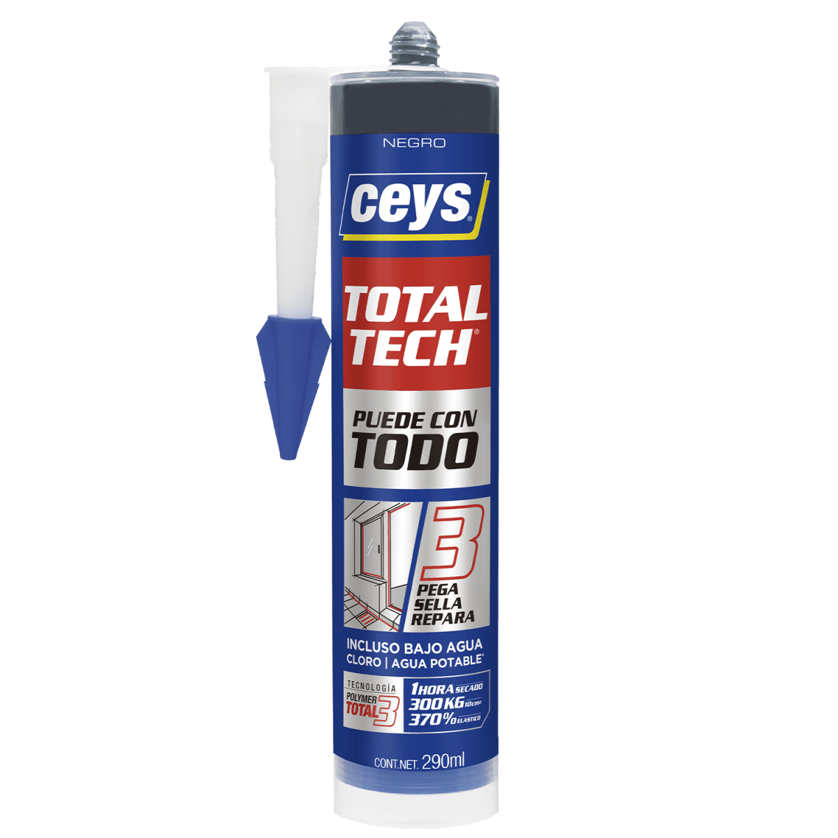 SILICONA Y SELLADOR TOTAL TECH CEYS NEGRO1