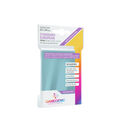 GG BGG SLEEVES PRIME STANDARD EUROPEAN-SIZED SLEEVES (50)