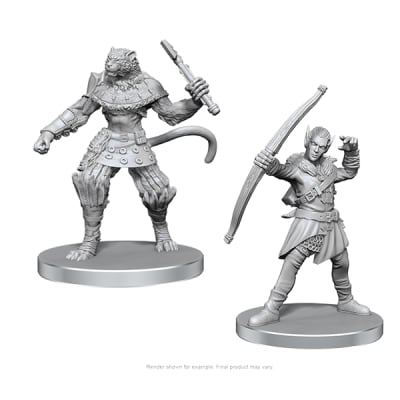 PATHFINDER BATTLES DEEP CUTS MINIATURES: WAVE 26- ELF HUNTER & CATFOLK BANDIT