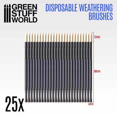 PINCELES WEATHERING BLANCOS / DISPOSABLE WEATHERING BRUSHES (25PCS)