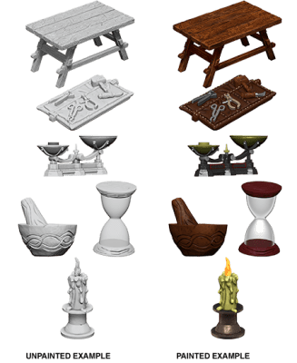 WIZKIDS DEEP CUTS UNPAINTED MINIATURES WORKBENCH & TOOLS