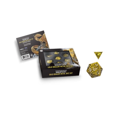 7-DIE SET D&D DRAGON SCALE: METAL- GOLD