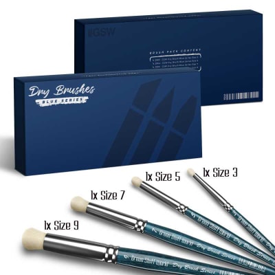 CAJA PREMIUM / PREMIUM BOX - PINCELES/BRUSHES BLUE SERIE X4 (DRY BRUSH)