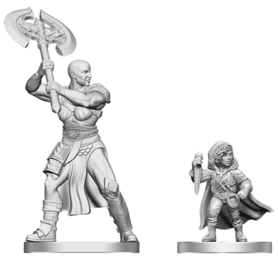 D&D NOLZUR'S MARVELOUS MINIATURES - UNPAINTED MINIS- WAVE 29- GOLIATH BARBARIAN & HALFLING ROGUE