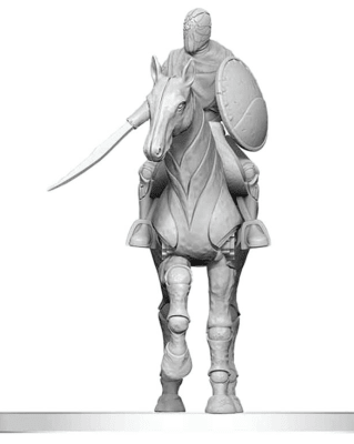D&D NOLZUR'S MARVELOUS MINIATURES - UNPAINTED MINIS- WAVE 29- NIMBLEWRIGHT STEED WITH RIDER