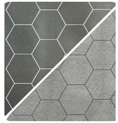 Battlemat 1 Hex- Reversible Black-Grey (23.5 x 26)