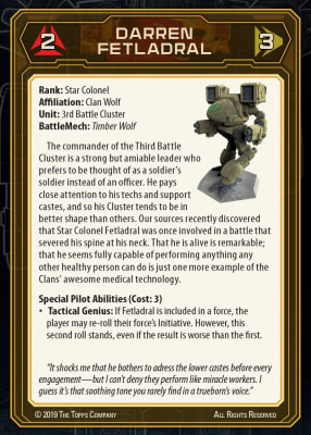 BATTLETECH - MECHWARRIORS CARD PACK II