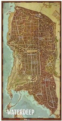 DUNGEONS AND DRAGONS MAPA DE LA CIUDAD DE WATERDEEP