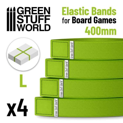 BANDA ELASTICA JUEGOS DE MESA - ELASTIC BAND FOR BOARDGAMES 400MM LIME GREEN (PACK X4)