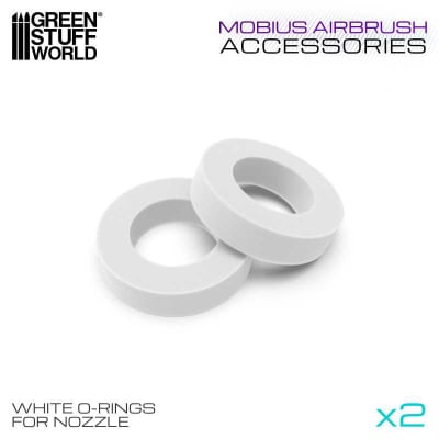 JUNTAS BLANCAS OBTURADOR AEROGRAFO / WHITE O-RINGS FOR NOZZLE - MOBIUS