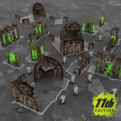 MDF PRE-PAINTED FOLDABLE TERRAIN PACK 11TH EDITION - COMPLETE SET