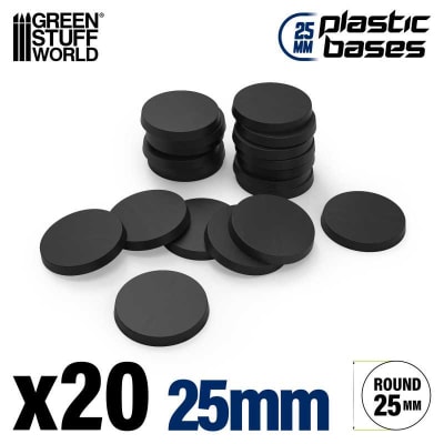 PEANAS DE PLÁSTICO - REDONDAS 25MM NEGRO