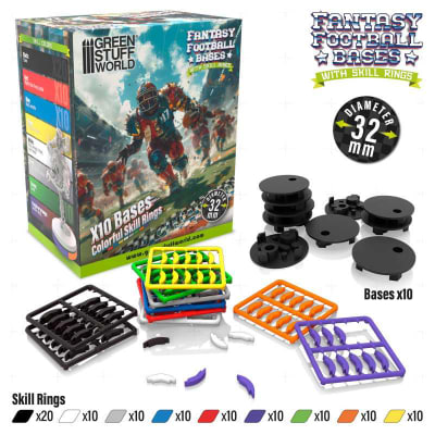 PEANAS PARA BLOOD BOWL 32MM CON SKILL RINGS