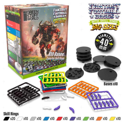PEANAS PARA BLOOD BOWL 40MM CON SKILL RINGS
