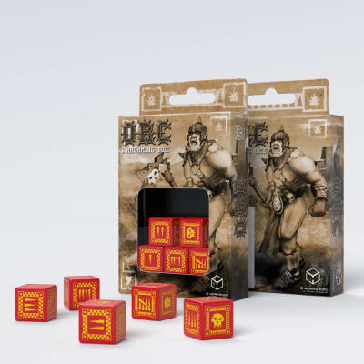 QWORKSHOP ORC RED & YELLOW 5D6 DICE (5)