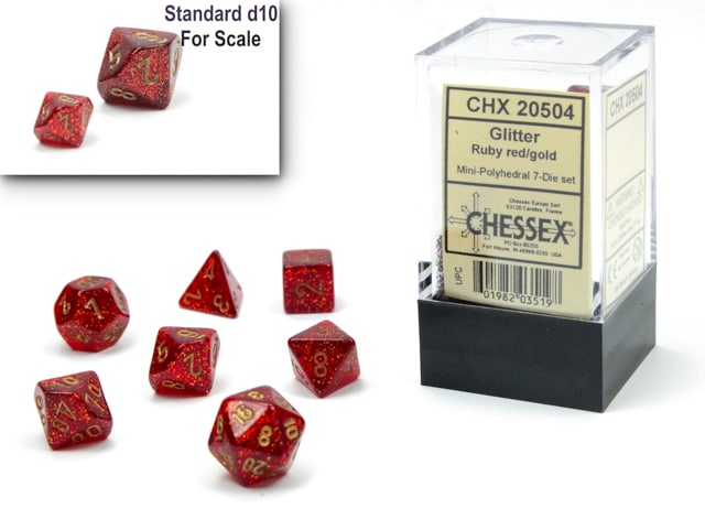 7-DIE SET MEGA-HEDRALS GLITTER: RUBY/GOLD1