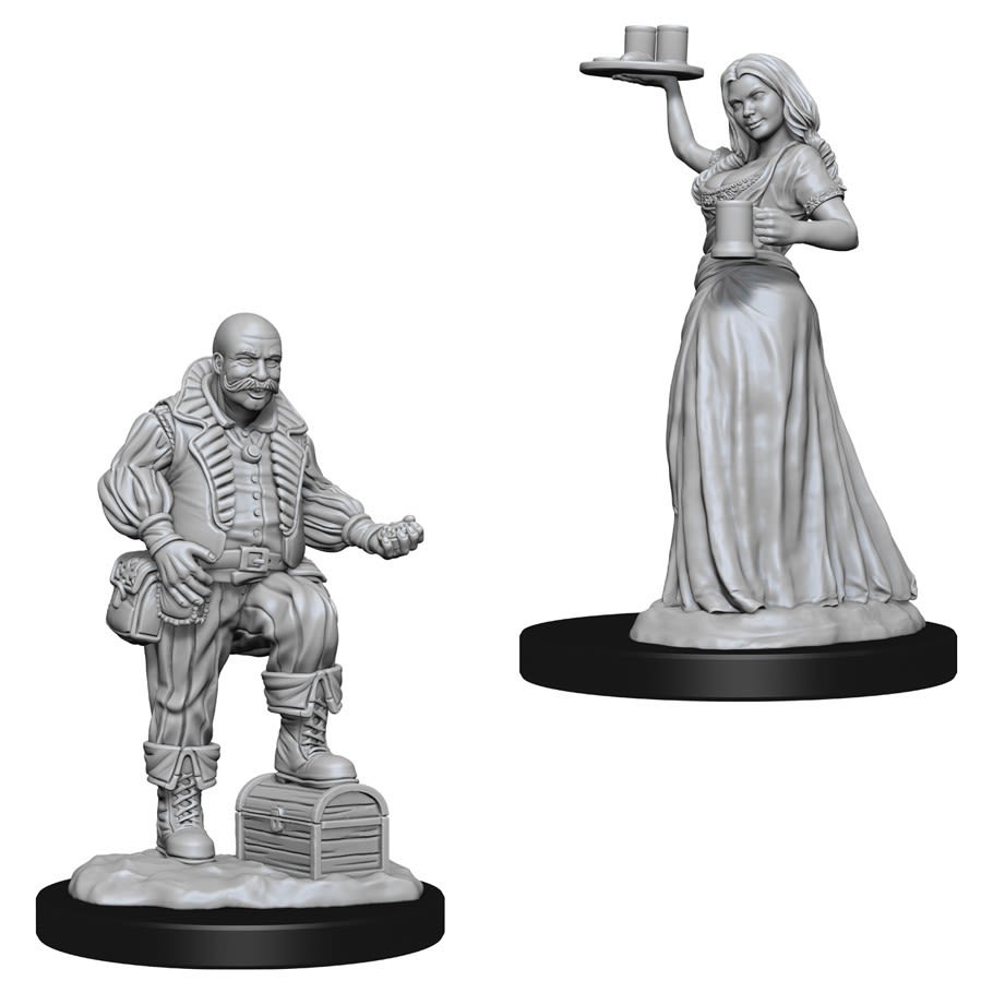 PATHFINDER DEEP CUTS UNPAINTED MINIATURES: MERCHANTS (SERVING GIRL/MERCHANT)1