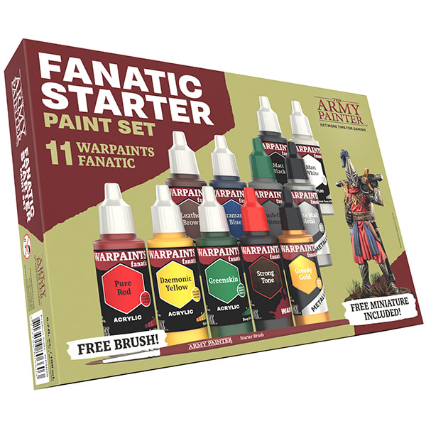 WARPAINT: FANATIC STARTER PAINT SET (11 COLORS + 1 BRUSH + 1 MINIATURE)1