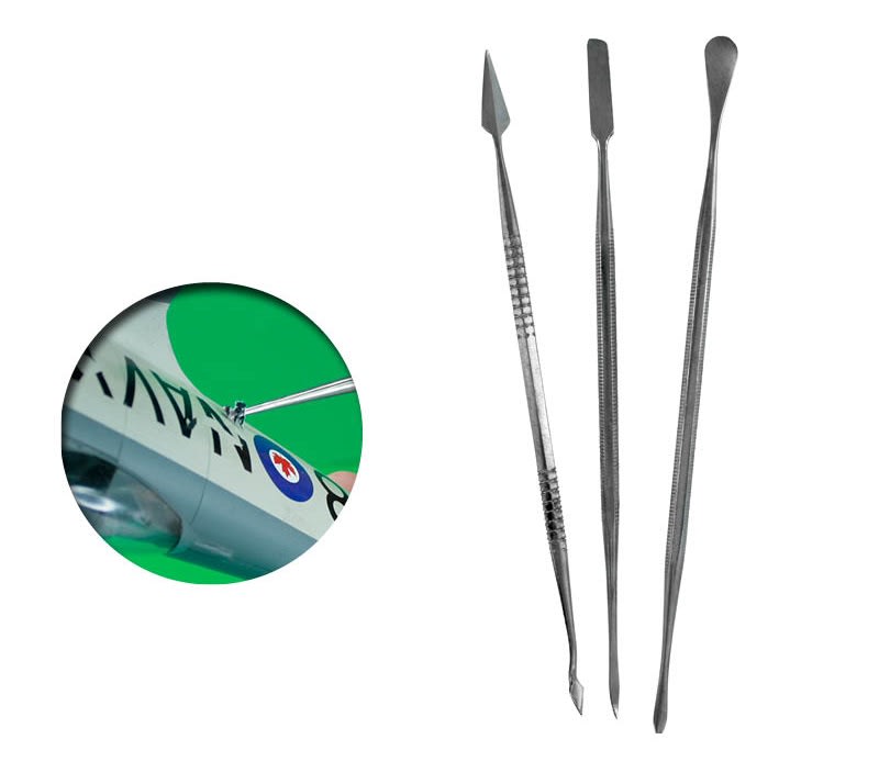 HERRAMIENTAS - SET DE 3 CURETAS CON DOBLE CABEZAL ACERO INOX.1