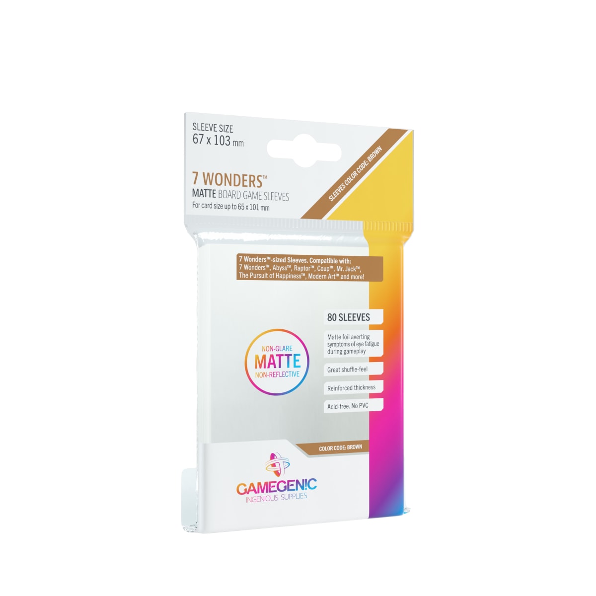 GG BGG SLEEVES MATTE 7 WONDERS SLEEVES 67 X 103 MM1
