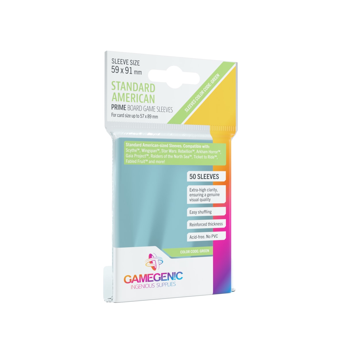 GG BGG SLEEVES PRIME STANDARD AMERICAN-SIZED SLEEVES (50)1