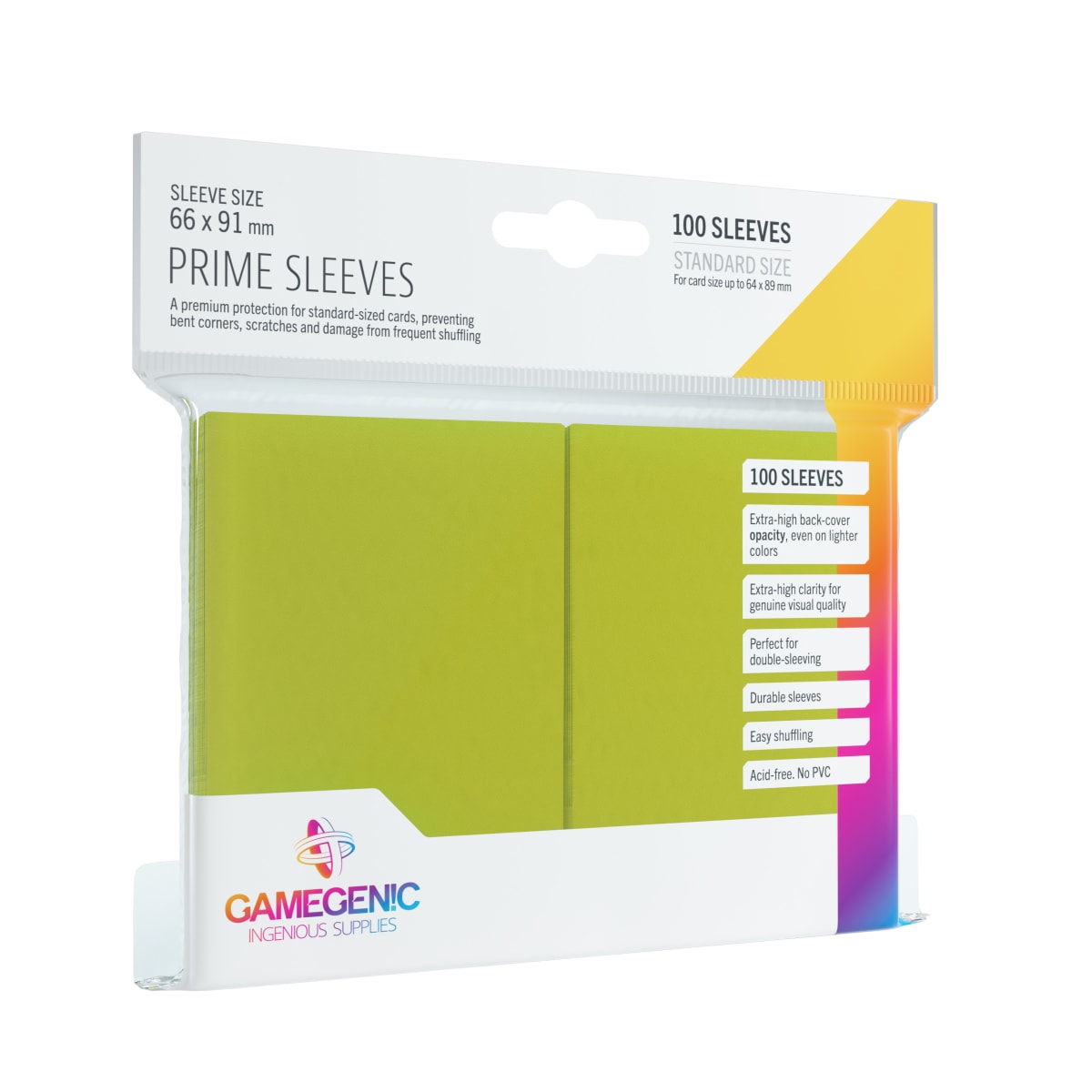 GG BGG SLEEVES PRIME SLEEVES LIME (100)1