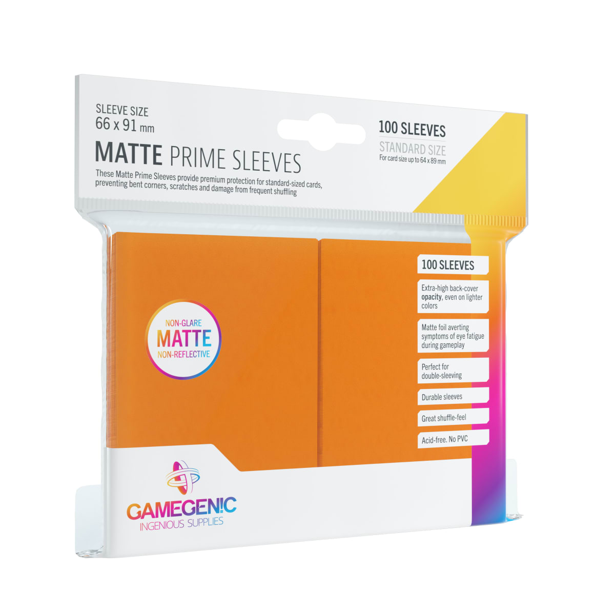 GG BGG SLEEVES MATTE PRIME SLEEVES ORANGE 66 X 91 MM (100)1