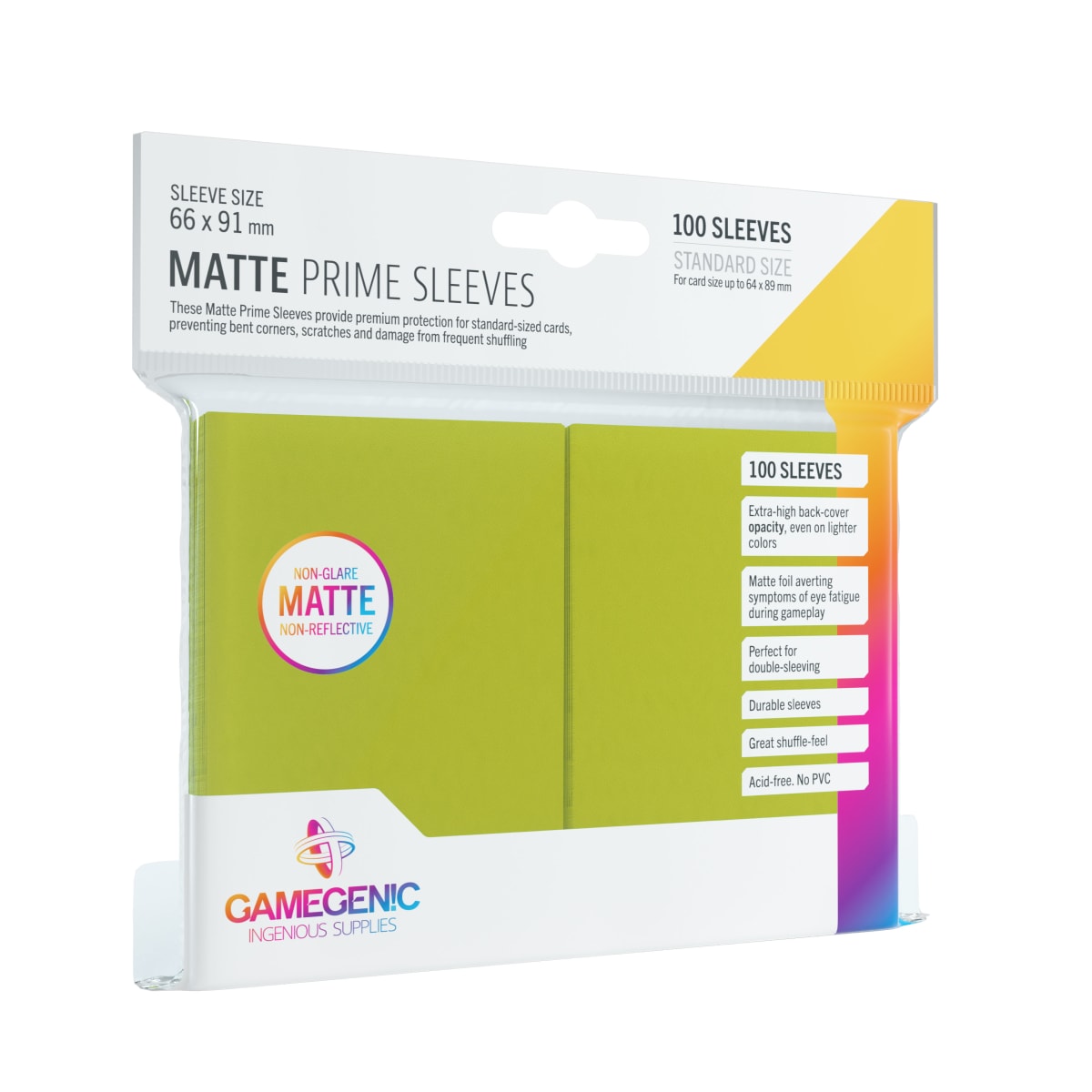GG BGG SLEEVES MATTE PRIME SLEEVES LIME (100)1