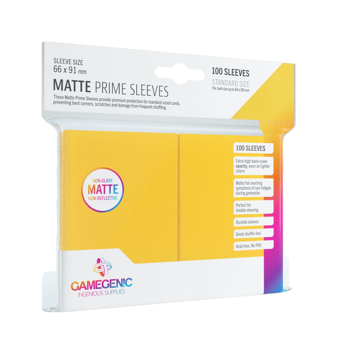 GG BGG SLEEVES MATTE PRIME SLEEVES YELLOW 66 X 91 MM (100)1