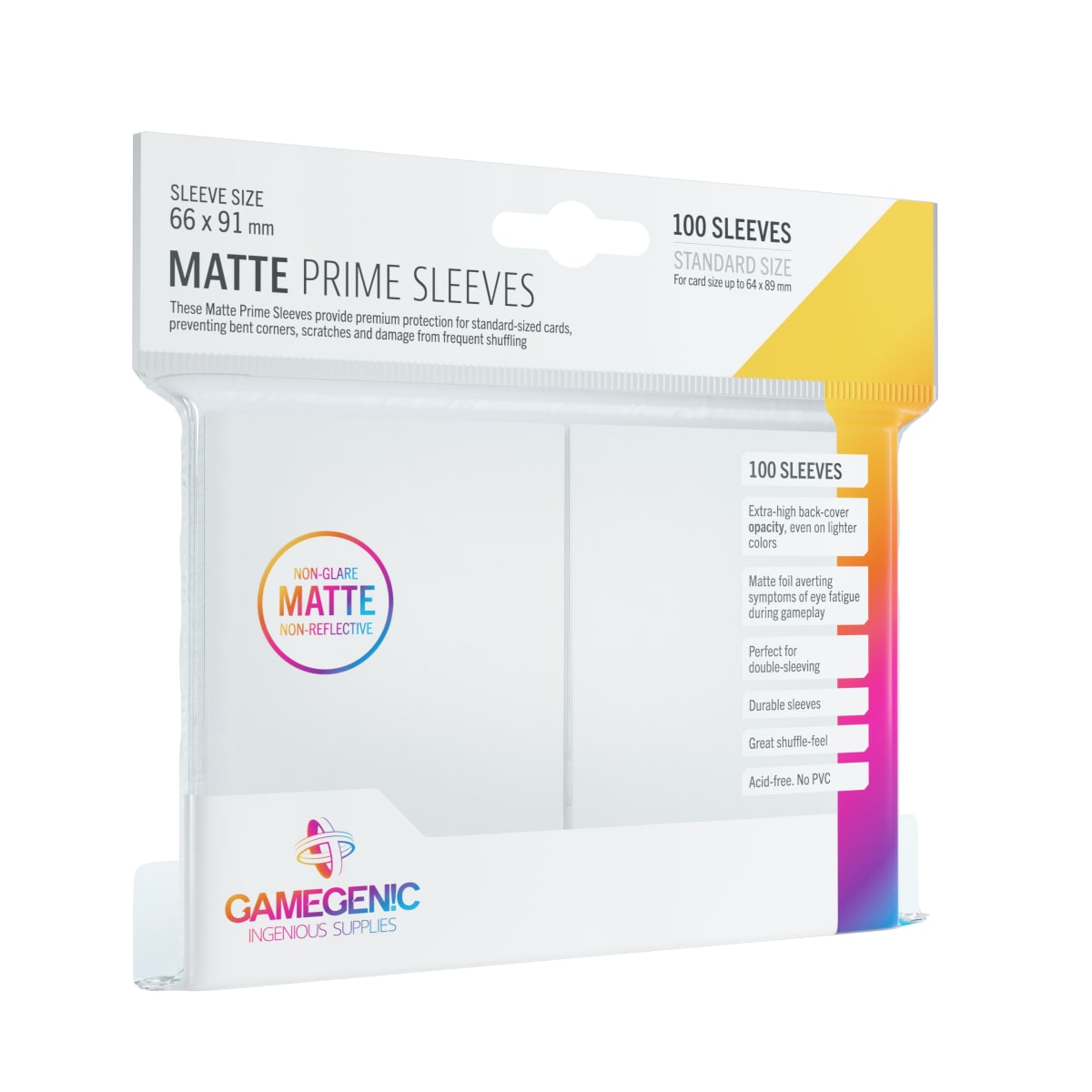 GG BGG SLEEVES MATTE PRIME SLEEVES WHITE (100)1