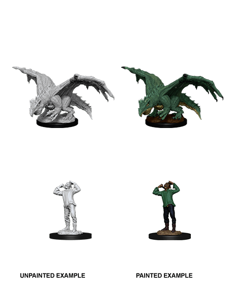 D&D NOLZUR'S MINIS GREEN DRAGON WYRMLING & AFFLICTED ELF1