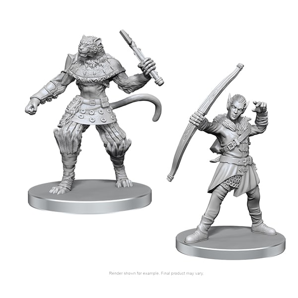 PATHFINDER BATTLES DEEP CUTS MINIATURES: WAVE 26- ELF HUNTER & CATFOLK BANDIT1