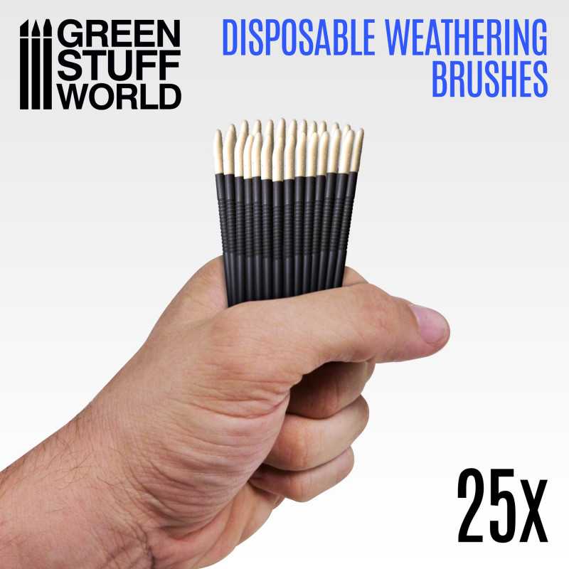 PINCELES WEATHERING BLANCOS / DISPOSABLE WEATHERING BRUSHES (25PCS)2