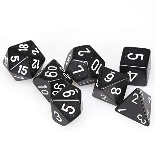 CHESSEX: SET 7 DADOS - POLYHEDRAL: BLACK/WHITE1