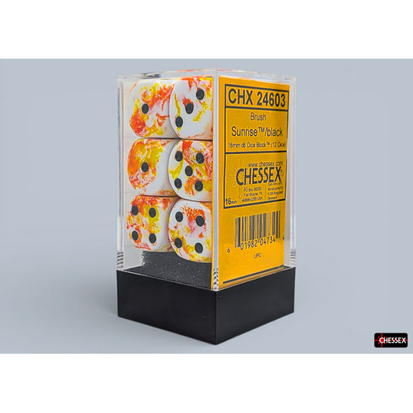 BRUSH SUNRISE - BLACK 16MM DICE BLOCK1