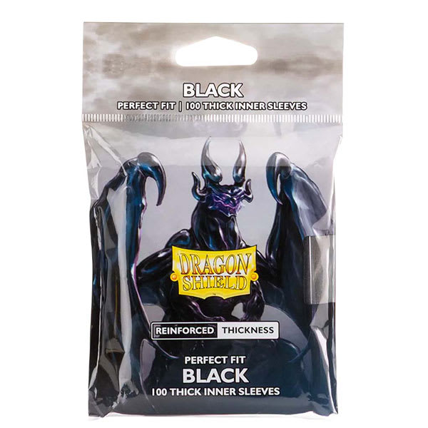 DRAGON SHIELD SLEEVES: PERFECT FIT STANDARD- THICK INNER SLEEVES- BLACK (100 CT.)1