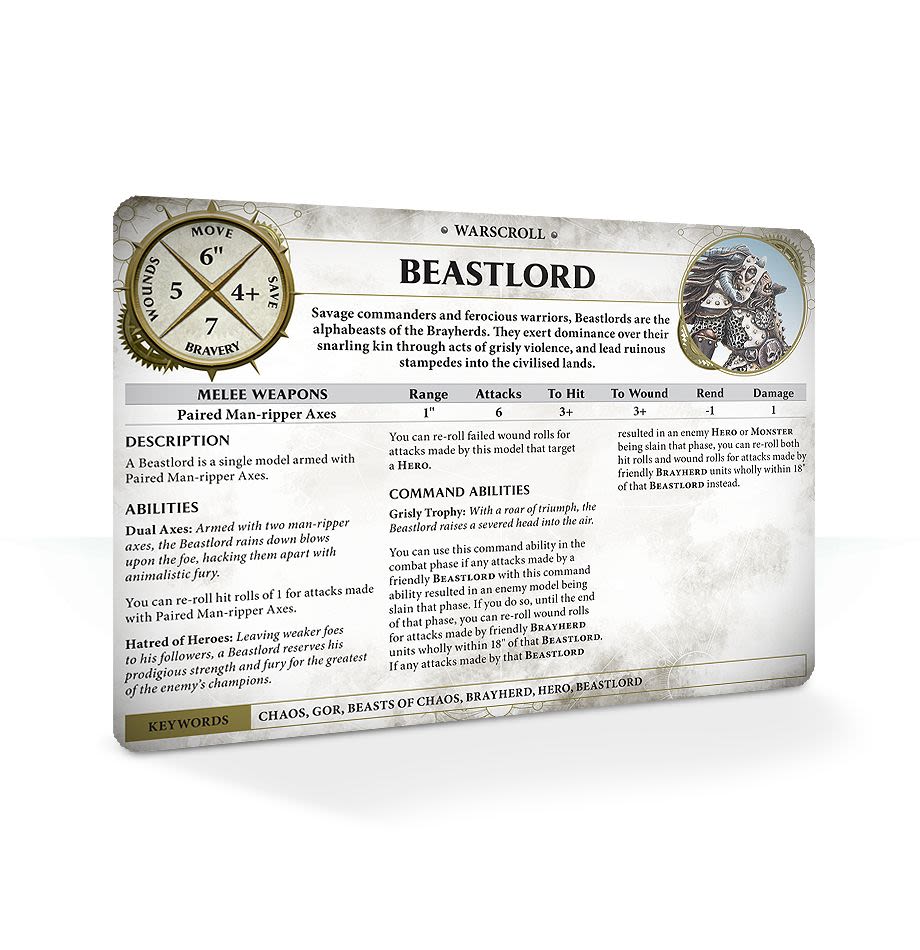 WARSCROLL CARDS: BEASTS OF CHAOS (INGLES)4