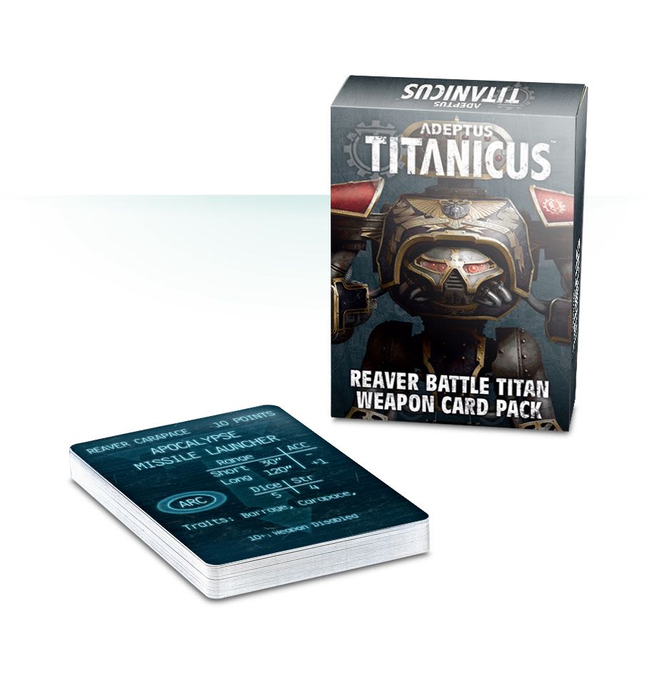 ADEPTUS TITANICUS REAVER BATTLE TITAN WEAPON CARD PACK1