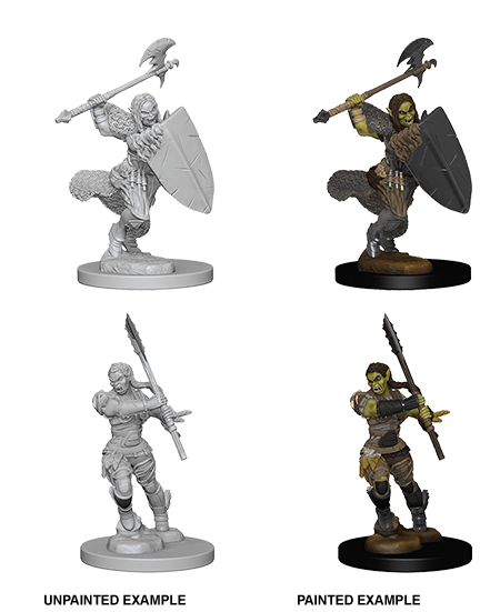 PATHFINDER DEEP CUTS UNPAINTED MINIATURES HALFORC FEMALE BARBARIAN1