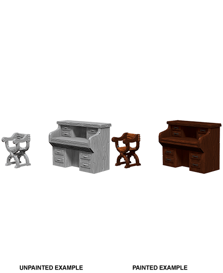 WIZKIDS DEEP CUTS UNPAINTED MINIATURES DESK & CHAIR1